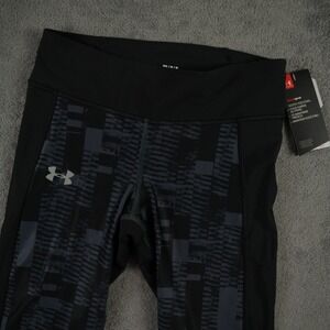 Under Armour HeatGear Leggings Womens M Black Digital Glitch Compression Cropped